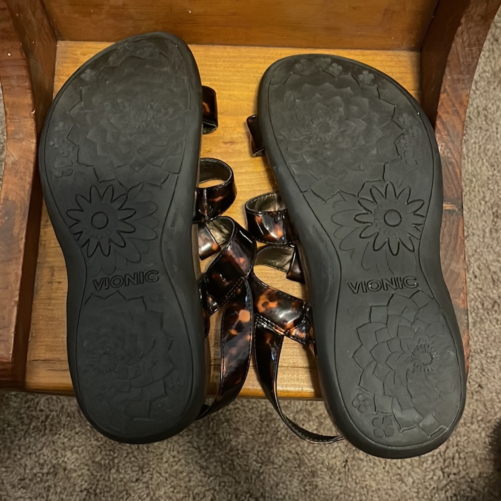 Vionic Size 9 Amber Tortoise Shell Dark Brown Ort… - image 5